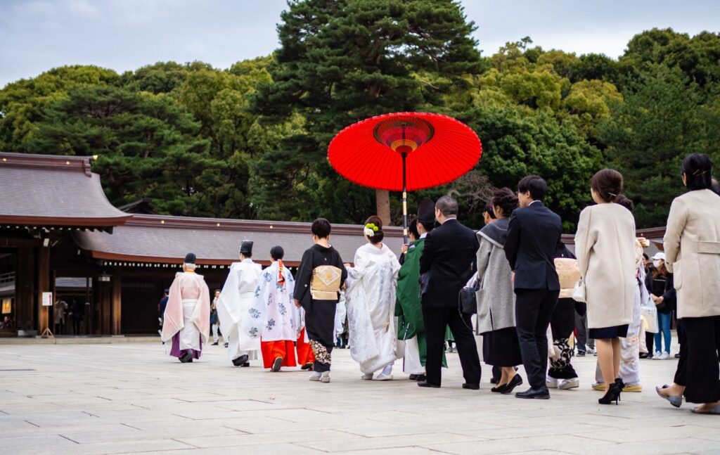 A wedding At Meiji Jingu Shrine