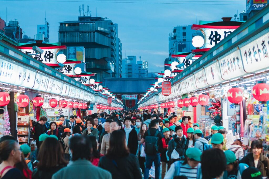 The Famous Stalls Along The Street Leading To Sensoji Temple In Asakusa Tokyo